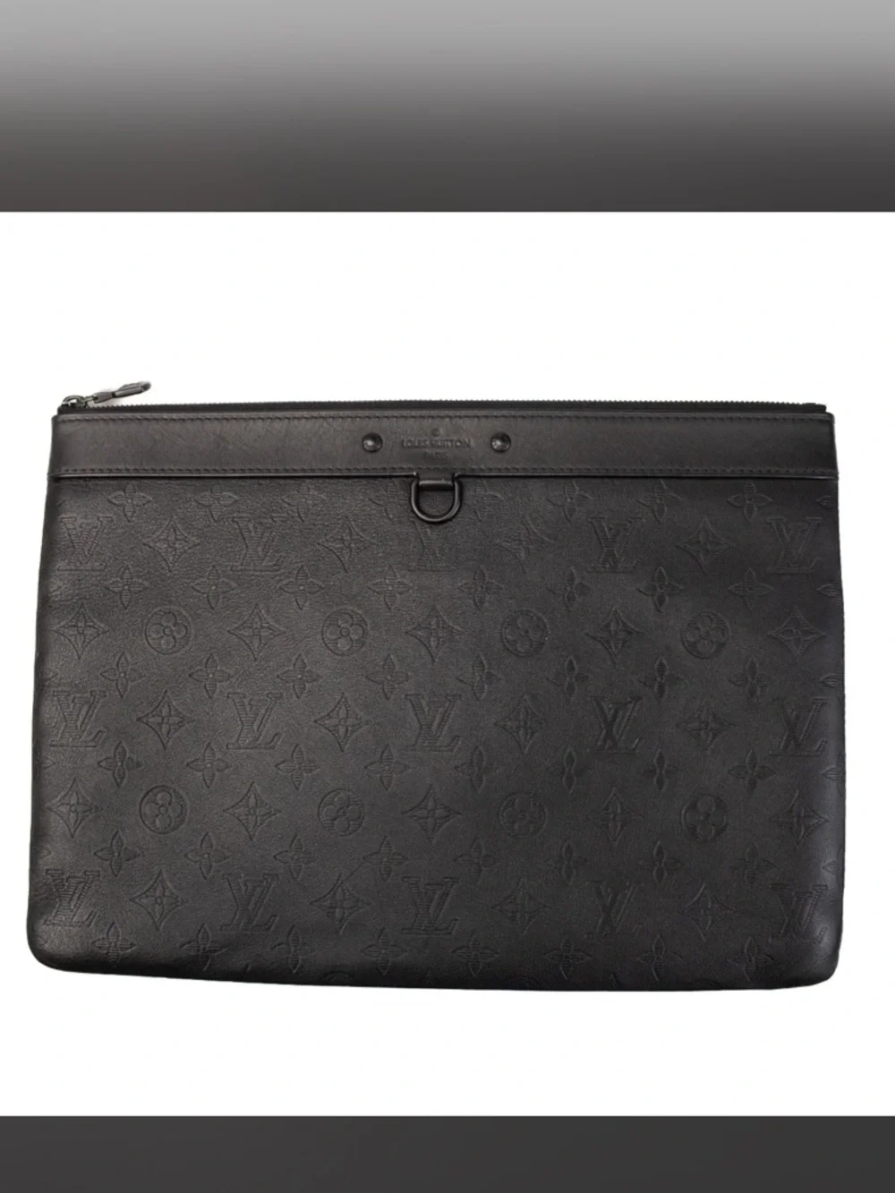 Louis Vuitton Black Monogram Discovery Laptop Pouch pochette w/ COA & dust bag